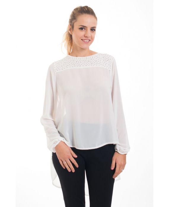 BLOUSE CLOUTEE 4548 BLANC