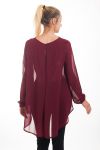 BLOUSE CLOUTEE 4548 BORDEAUX