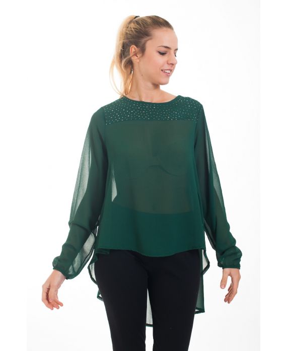 BLOUSE CLOUTEE 4548 VERT MILITAIRE