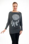 TOP IMPRIME PLUME 4558 GRIS