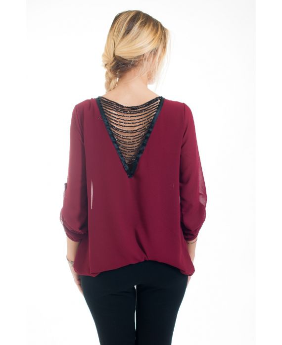 BLOUSE BACK FANTASY 4547 BORDEAUX