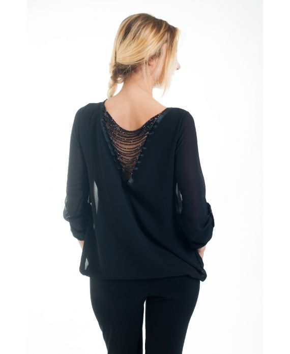 BLOUSE BACK FANTASY 4547 BLACK