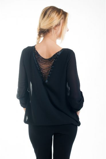 BLOUSE TERUG FANTASIE 4547 ZWART