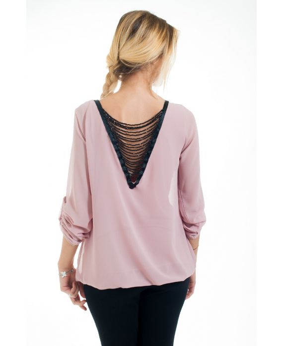 BLOUSE DOS FANTAISIE 4547 ROSE