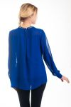 BLOUSE NECKLINE RHINESTONE 4536 ROYAL BLUE