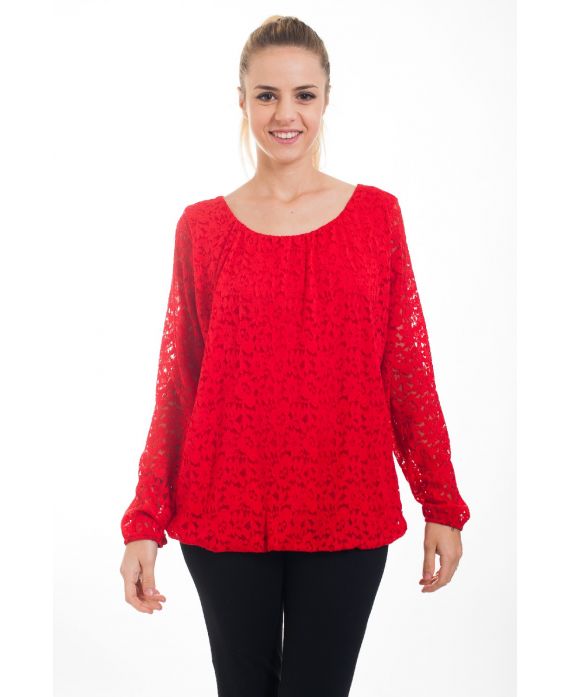 TOP DENTELLE 4561 ROUGE