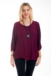 PULL + BIJOU 4572 BORDEAUX