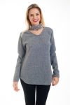 PULL COLLO PERLINE 4571 GRIGIO