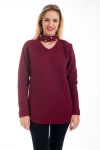 PULL NECKLINE BEADS 4571 BORDEAUX