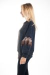 MAGLIONE MANICHE PIUME 4570 NERO