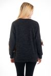 MAGLIONE MANICHE PIUME 4570 NERO