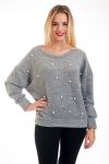 PULL PERLES A NOUER 4568 GRIS