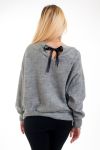 SWEATER HAS BEADED TIE 4568 GREY