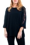 GRANDE TAILLE TOP SOIREE DENTELLE 4576 NOIR