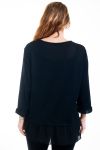 GRANDE TAILLE TOP SOIREE BI-MATIERE 4575 NOIR