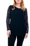 LARGE SIZE TOP EVENING LACE 4574 BLACK