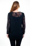 LARGE SIZE TOP EVENING LACE 4574 BLACK