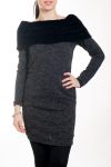 KLEID TUNIKA KUNSTFELL-4578-SCHWARZ