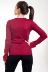 PULL MANCHES BASE FAUSSE FOURRURE 4581 BORDEAUX