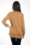 PULL IMPRIME FEMME 4582 MOUTARDE