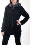 VESTE ZIPPEE FAUX FUR 4580 BLACK