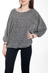 PULL EFFET BOULE 4573 NOIR