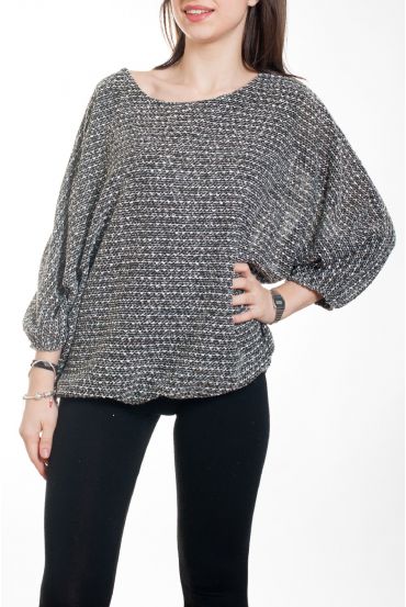 PULL EFFET BOULE 4573 NOIR