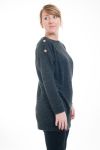 LARGE SIZE SWEATER TUNIC HAS BUTTONS 4591 BLACK