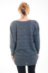 LARGE SIZE SWEATER TUNIC HAS BUTTONS 4591 BLUE