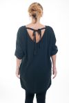 GRANDE TAILLE PULL TUNIQUE DOS A NOUER 4590 NOIR