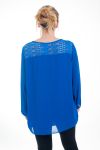 GROOT FORMAAT BLOUSE KANT EN PARELS 4596 ROYAL