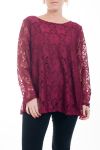 GROOT FORMAAT TUNIEK TOP LACE 4595 BORDEAUX