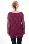 GROOT FORMAAT TUNIEK TOP LACE 4595 BORDEAUX