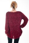 LARGE SIZE SWEATER LUREX 4594 BORDEAUX