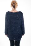 LARGE SIZE SWEATER LUREX 4594 NAVY