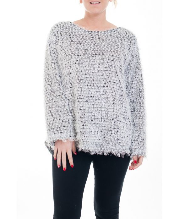 LARGE SIZE SWEATER LUREX 4594 WHITE