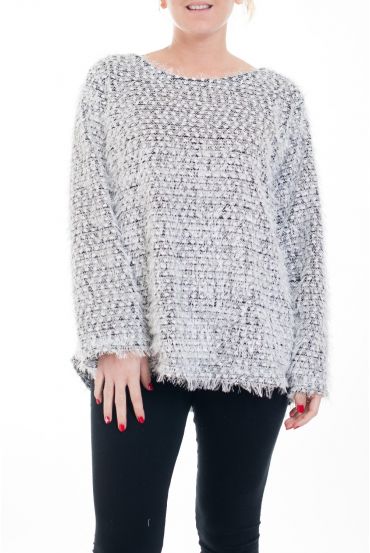 GRANDE TAILLE PULL LUREX 4594 BLANC