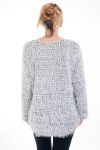 GRANDE TAILLE PULL LUREX 4594 BLANC