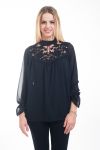 BLOUSE DENTELLE 4598 NOIR