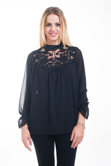 BLOUSE LACE 4598 BLACK