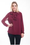 BLOUSE HEEFT EEN V-HALS RITSELEN 4597 BORDEAUX