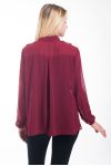 BLOUSE HEEFT EEN V-HALS RITSELEN 4597 BORDEAUX