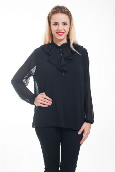 BLOUSE ENCOLURE FROUFROU 4597 NOR