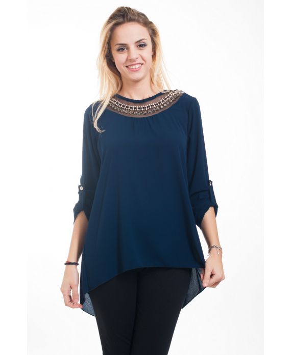 TUNIQUE ENCOLURE FANTAISIE 4602 MARINE