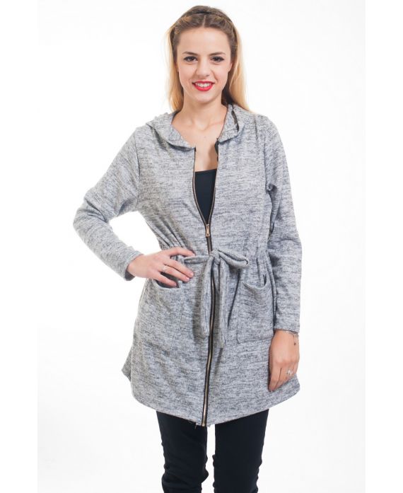 GILET ZIP 4606 GRIGIO