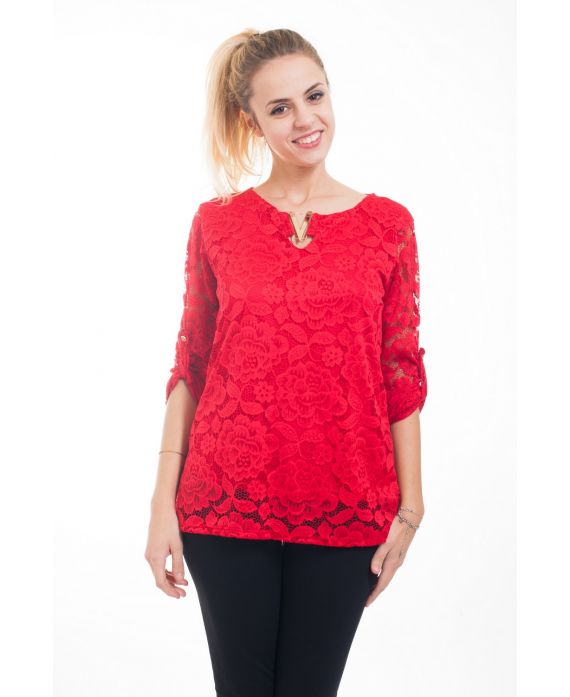 TUNIQUE DENTELLE 4606 ROUGE