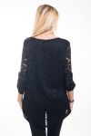 TUNICA IN PIZZO 4606 NERO