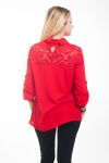 BLOUSE DENTELLE 4608 ROUGE