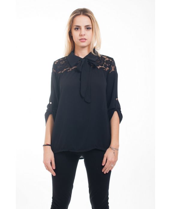 BLOUSE DENTELLE 4608 NOIR