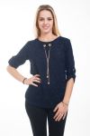 PULLOVER MIT GLANZ-EFFEKT JUWEL 4609 MARINE